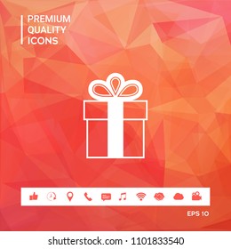 Gift box symbol icon.