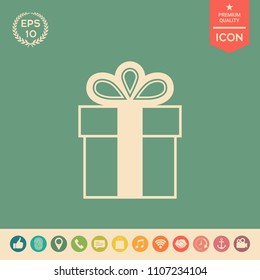 Gift box symbol icon.