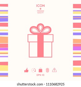 Gift box symbol icon.