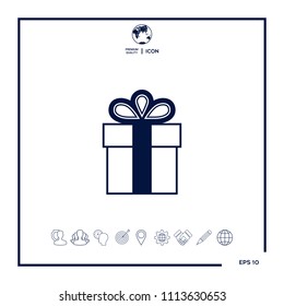 Gift box symbol icon.