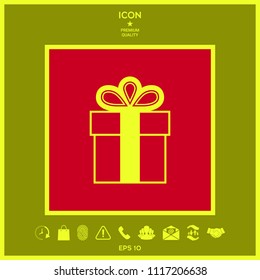Gift box symbol icon.