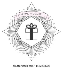 Gift box symbol icon.