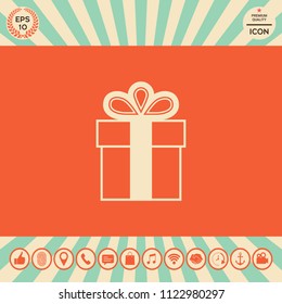 Gift box symbol icon.