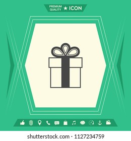 Gift box symbol icon.