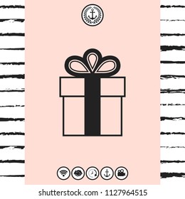 Gift box symbol icon.