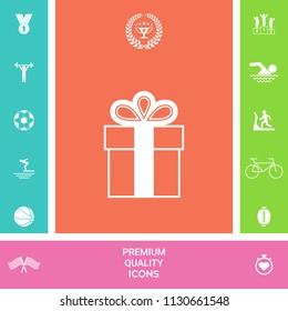 Gift box symbol icon.