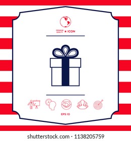Gift box symbol icon.