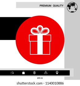 Gift box symbol icon.