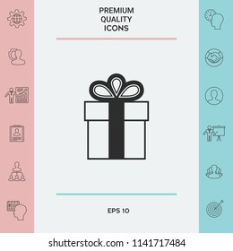 Gift box symbol icon.
