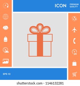 Gift box symbol icon.