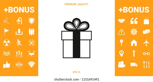 Gift box symbol icon.
