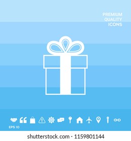 Gift box symbol icon.