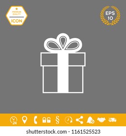 Gift box symbol icon.