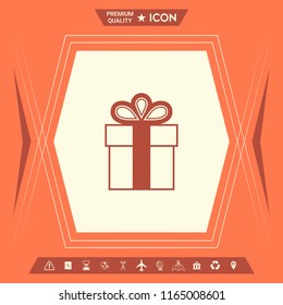 Gift box symbol icon.