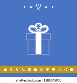 Gift box symbol icon.