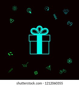 Gift box symbol icon.