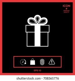 Gift box symbol icon.