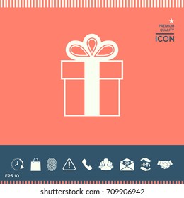 Gift box symbol icon.