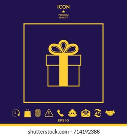 Gift box symbol icon.
