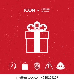 Gift box symbol icon.
