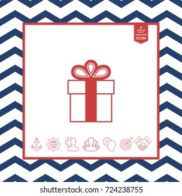 Gift box symbol icon.