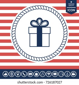 Gift box symbol icon.