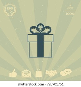 Gift box symbol icon.