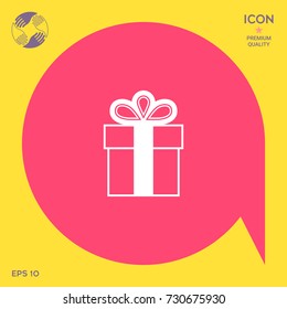 Gift box symbol icon.
