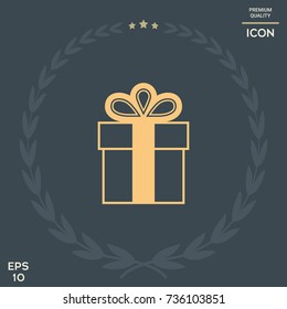 Gift box symbol icon.