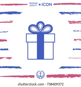 Gift box symbol icon.