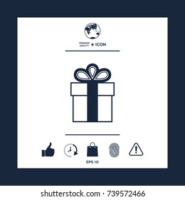 Gift box symbol icon.