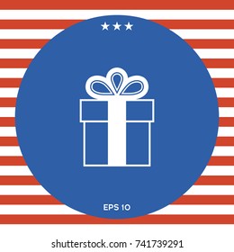 Gift box symbol icon.