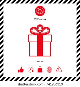 Gift box symbol icon.