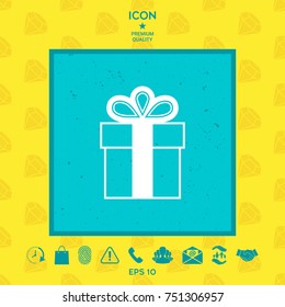 Gift box symbol icon.