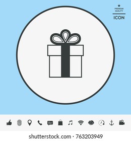 Gift box symbol icon.