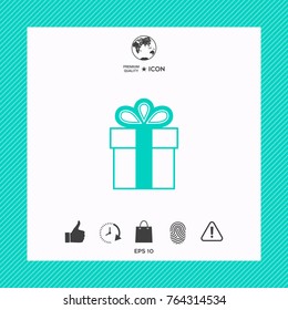 Gift box symbol icon.