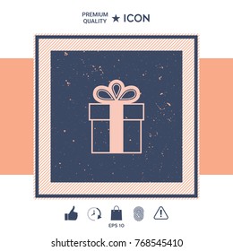 Gift box symbol icon.