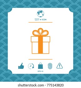 Gift box symbol icon.