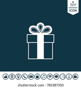 Gift box symbol icon.