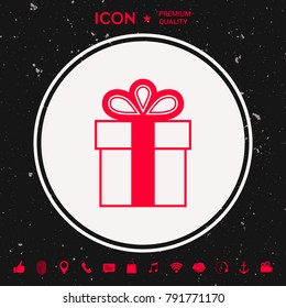Gift box symbol icon.