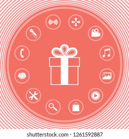 Gift box symbol icon. Graphic elements for your design