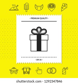 Gift box symbol icon. Graphic elements for your design