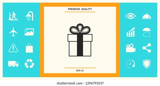 Gift box symbol icon. Graphic elements for your design
