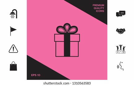 Gift box symbol icon. Graphic elements for your design