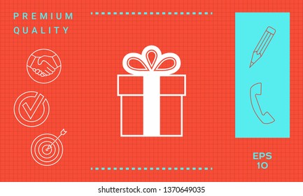 Gift box symbol icon. Graphic elements for your design