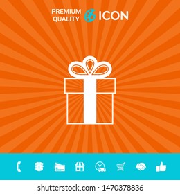 Gift box symbol icon. Graphic elements for your design