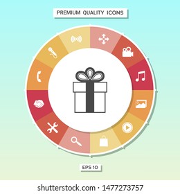 Gift box symbol icon. Graphic elements for your design