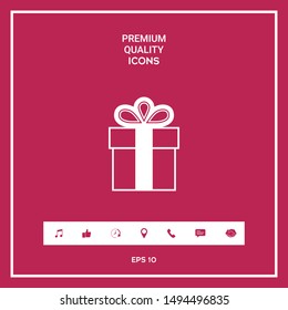 Gift box symbol icon. Graphic elements for your design