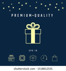 Gift box symbol icon. Graphic elements for your design