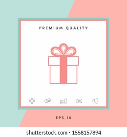 Gift box symbol icon. Graphic elements for your design